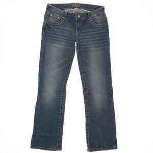 Reign Bootcut Jeans Size 7/9 Short Juniors Low Waist Stretch Measures 28 x 29